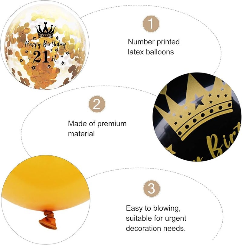 15pcs Confetti Latex Balloons Crown Print Pastel Theme Birthday Party Decorations - Image 4